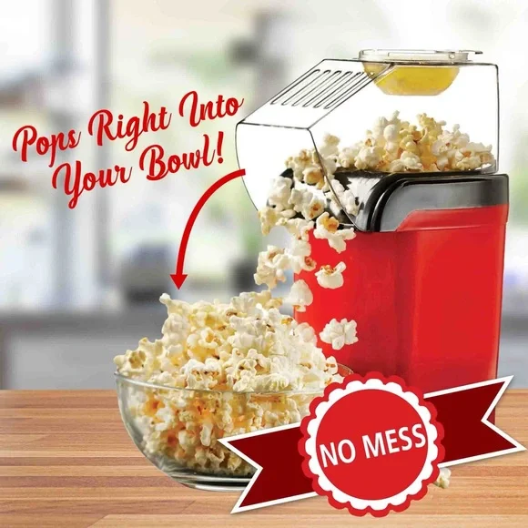 BRENTWOOD PC-486R 8-CUP HOT AIR POPCORN MAKER, RED - Picture 4 of 13